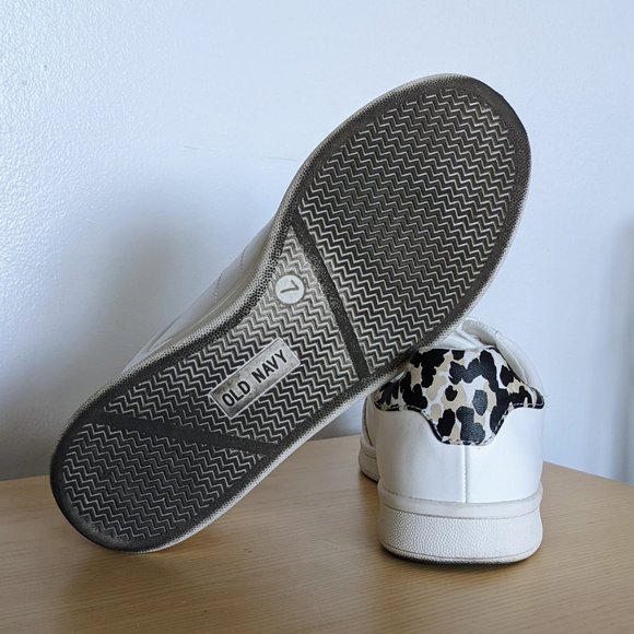 White Sneakers with Leopard Print Detail - Picture 4 of 6